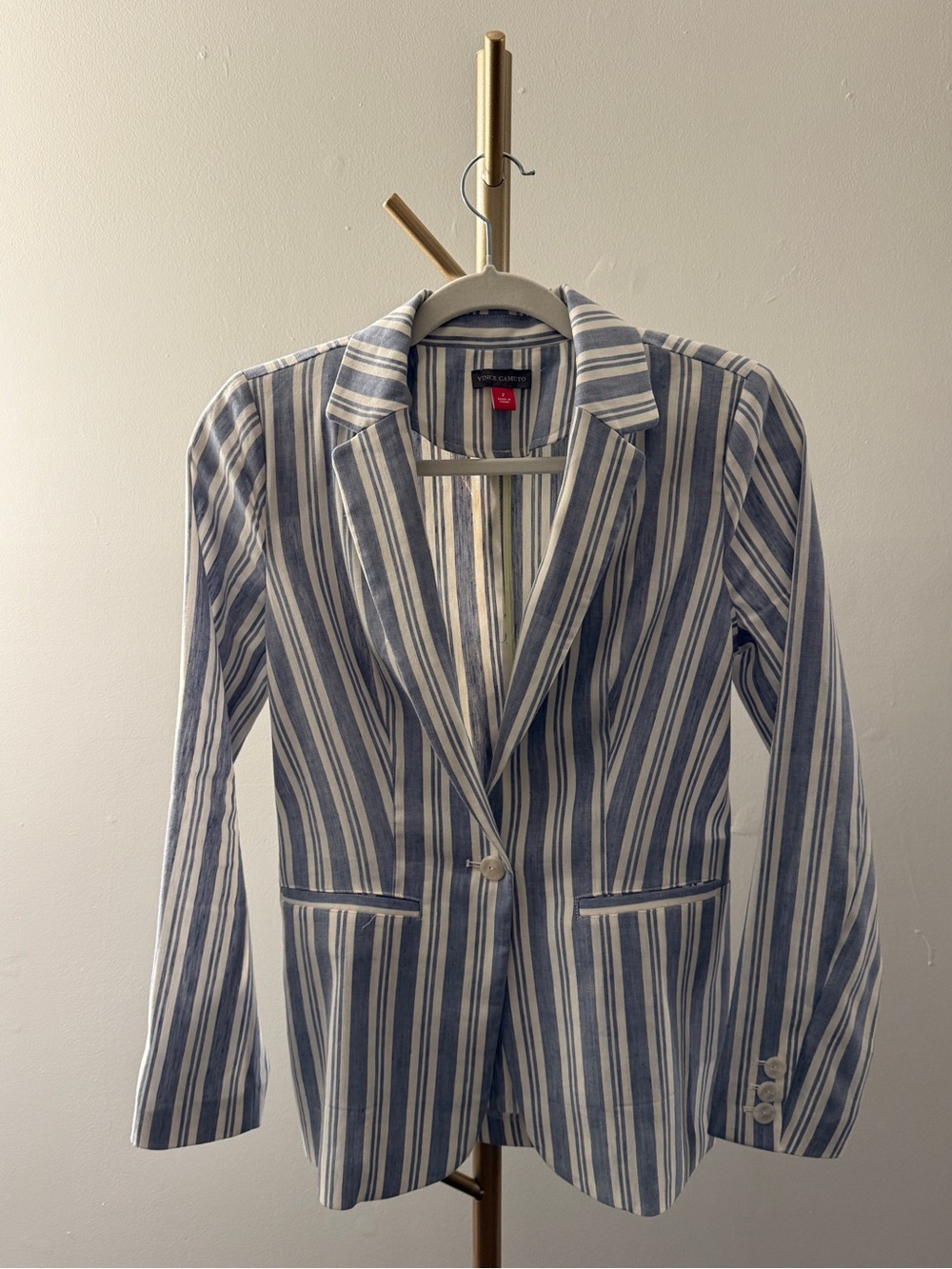 Vince Camuto Blue and White Stripe Blazer Sz 2